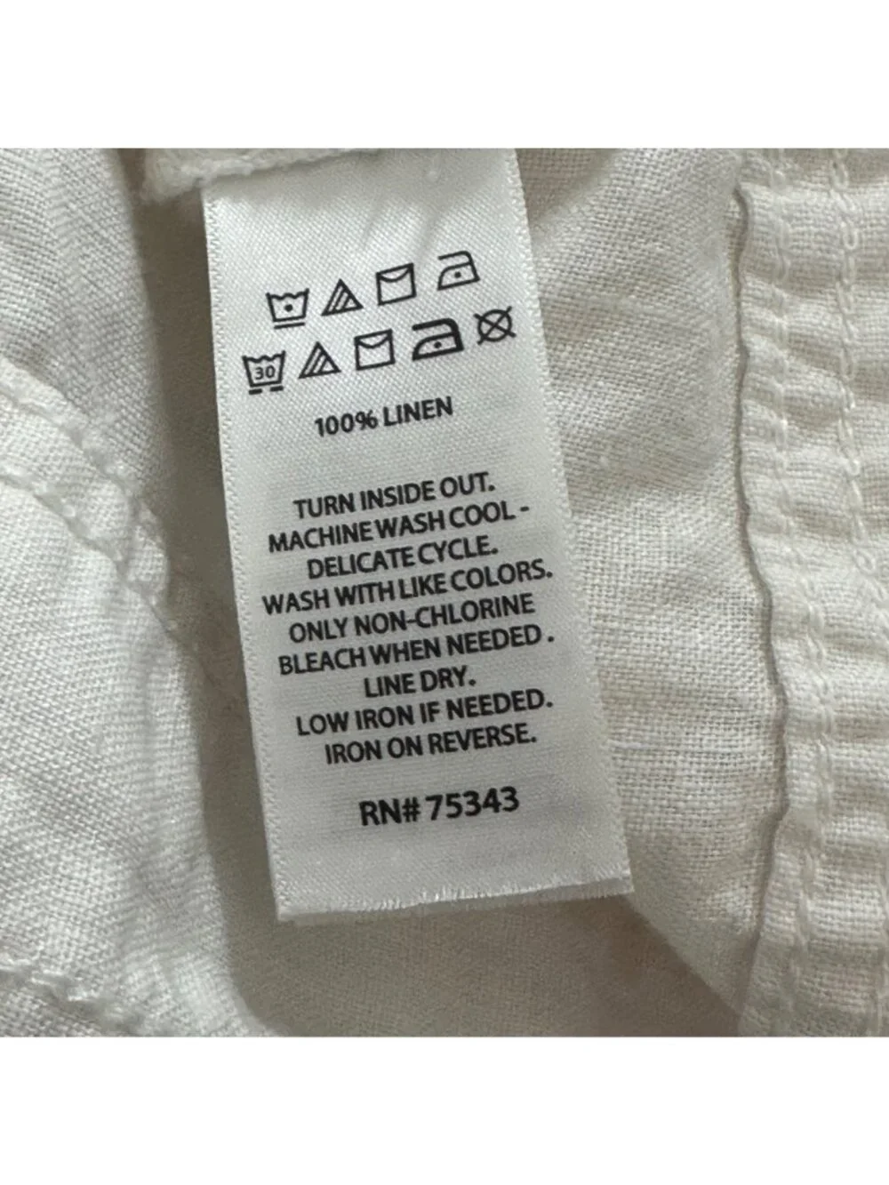 Jones New York Womens White 100% Linen Trucker Style Shacket Size 2X Beach - Picture 5 of 10